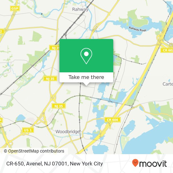 Mapa de CR-650, Avenel, NJ 07001