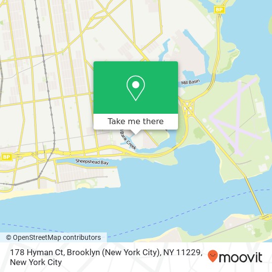 Mapa de 178 Hyman Ct, Brooklyn (New York City), NY 11229