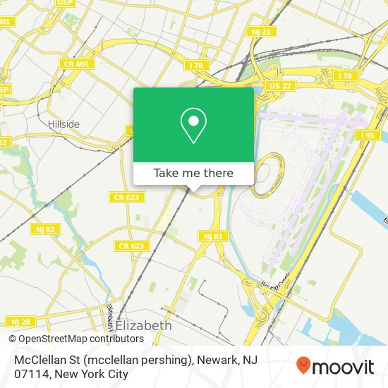 McClellan St (mcclellan pershing), Newark, NJ 07114 map