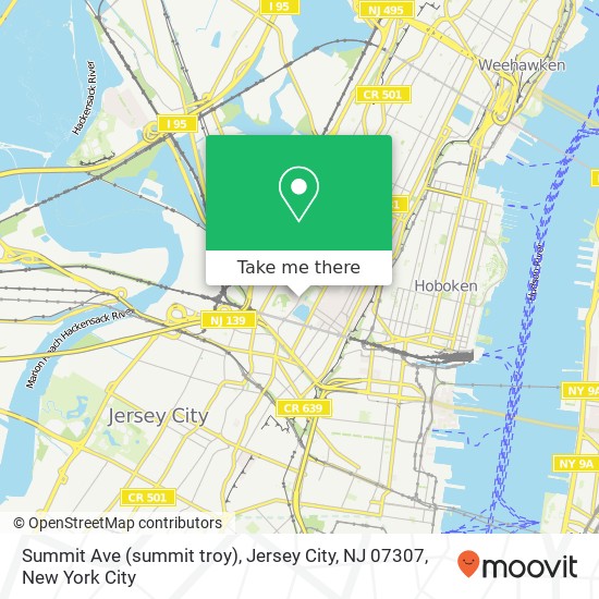 Mapa de Summit Ave (summit troy), Jersey City, NJ 07307