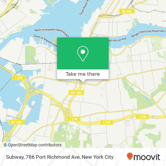 Mapa de Subway, 786 Port Richmond Ave