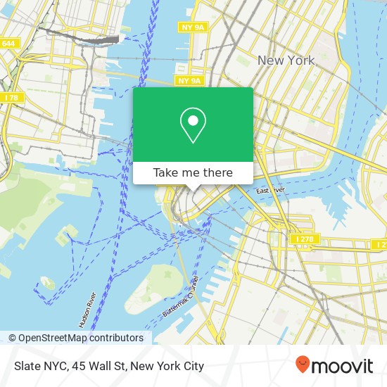 Mapa de Slate NYC, 45 Wall St