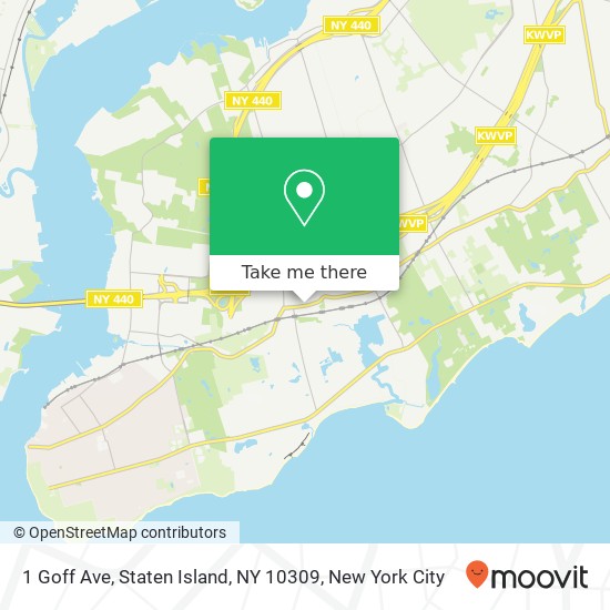 Mapa de 1 Goff Ave, Staten Island, NY 10309