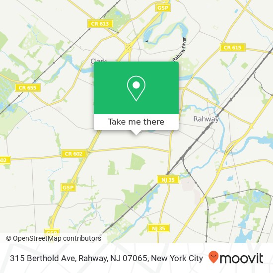 Mapa de 315 Berthold Ave, Rahway, NJ 07065