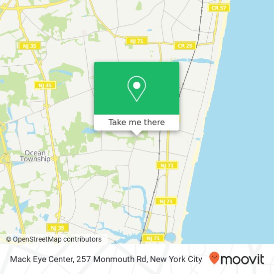 Mapa de Mack Eye Center, 257 Monmouth Rd