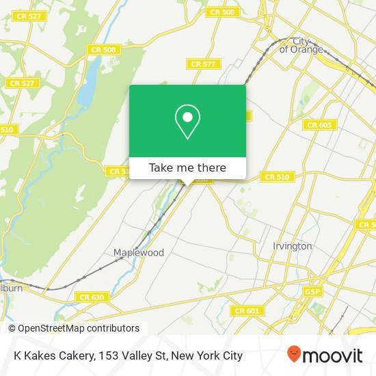 K Kakes Cakery, 153 Valley St map