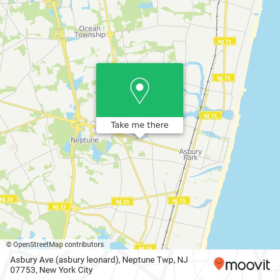 Mapa de Asbury Ave (asbury leonard), Neptune Twp, NJ 07753