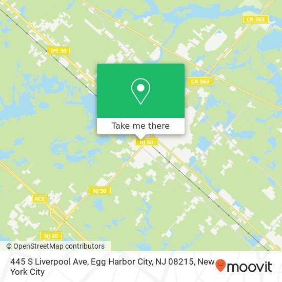 Mapa de 445 S Liverpool Ave, Egg Harbor City, NJ 08215