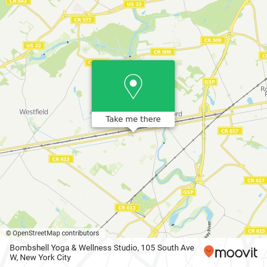 Mapa de Bombshell Yoga & Wellness Studio, 105 South Ave W