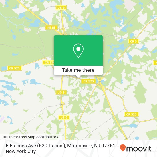 E Frances Ave (520 francis), Morganville, NJ 07751 map