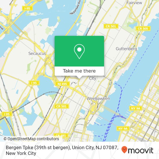 Bergen Tpke (39th st bergen), Union City, NJ 07087 map