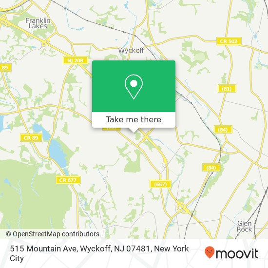 Mapa de 515 Mountain Ave, Wyckoff, NJ 07481