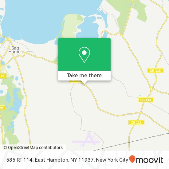 Mapa de 585 RT-114, East Hampton, NY 11937