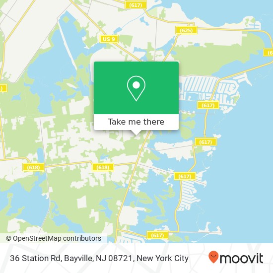 Mapa de 36 Station Rd, Bayville, NJ 08721