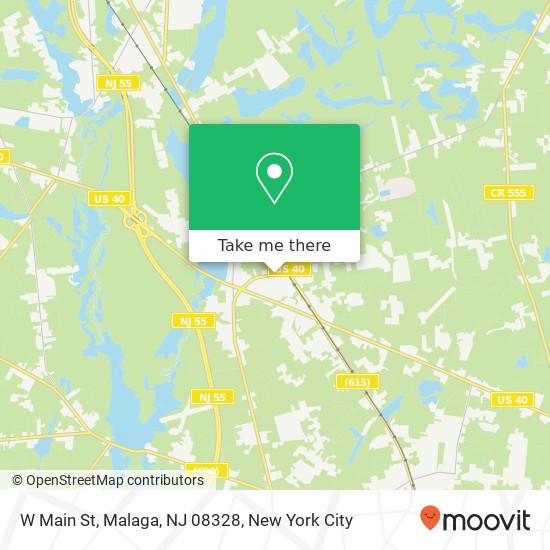 Mapa de W Main St, Malaga, NJ 08328