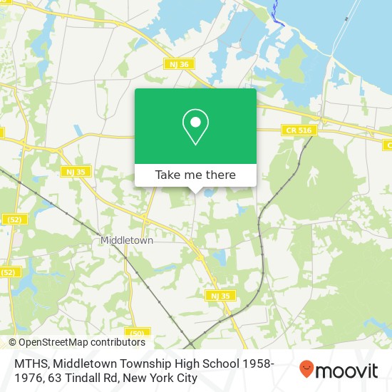 MTHS, Middletown Township High School 1958-1976, 63 Tindall Rd map