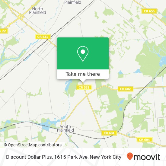 Mapa de Discount Dollar Plus, 1615 Park Ave