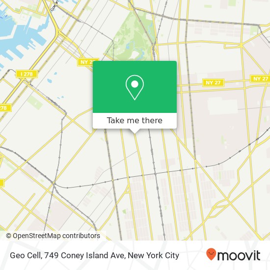 Mapa de Geo Cell, 749 Coney Island Ave