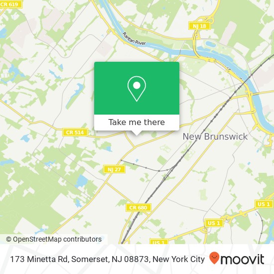 Mapa de 173 Minetta Rd, Somerset, NJ 08873