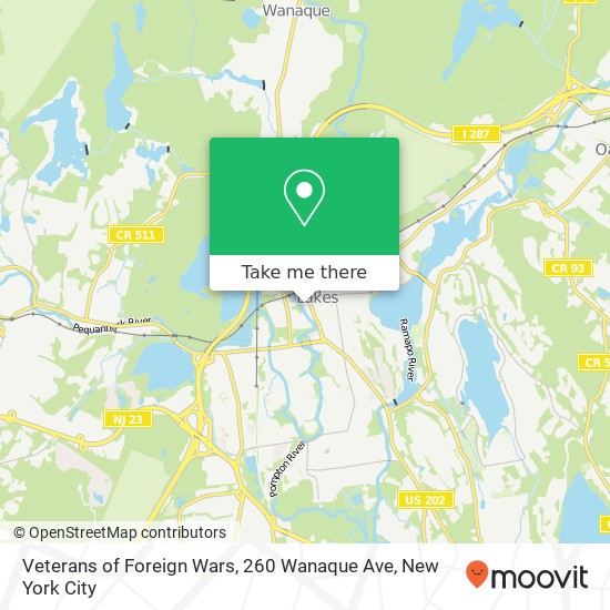 Mapa de Veterans of Foreign Wars, 260 Wanaque Ave