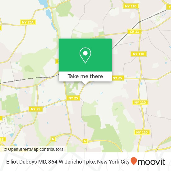 Mapa de Elliot Duboys MD, 864 W Jericho Tpke