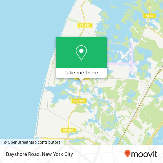 Mapa de Bayshore Road