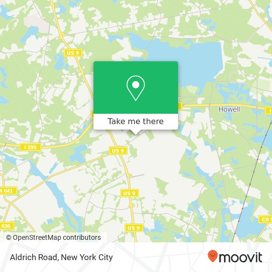 Aldrich Road map