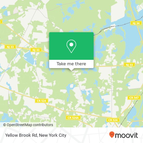 Yellow Brook Rd map