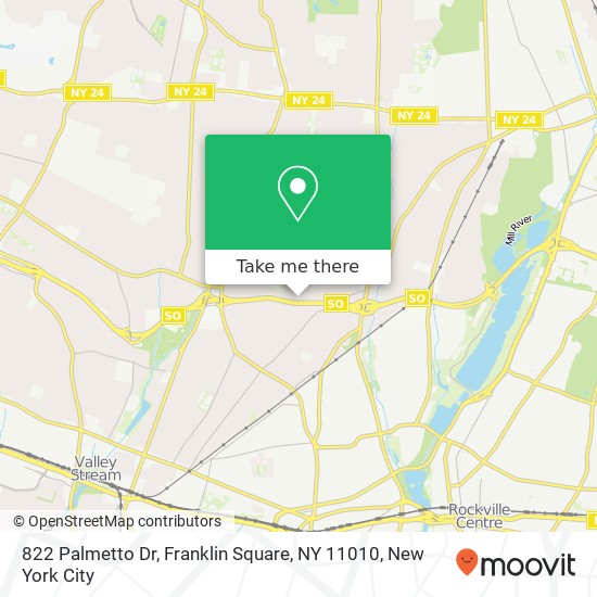 822 Palmetto Dr, Franklin Square, NY 11010 map