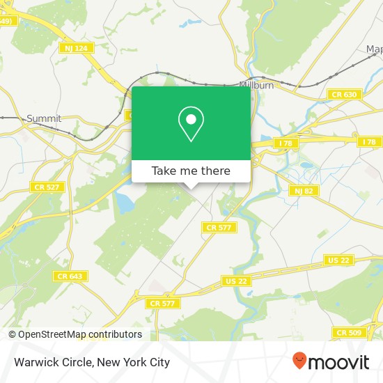 Warwick Circle map