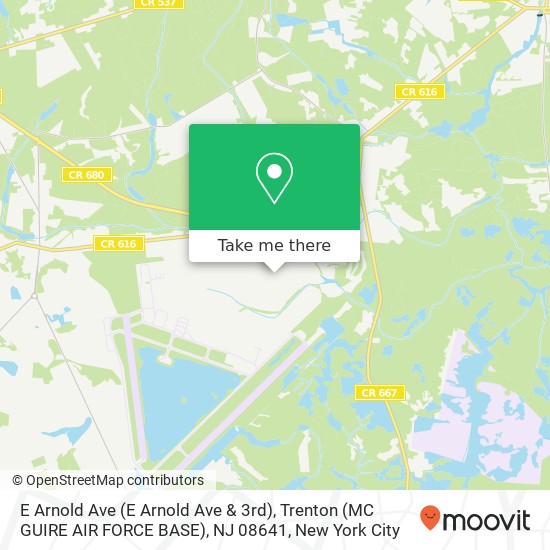 Mapa de E Arnold Ave (E Arnold Ave & 3rd), Trenton (MC GUIRE AIR FORCE BASE), NJ 08641