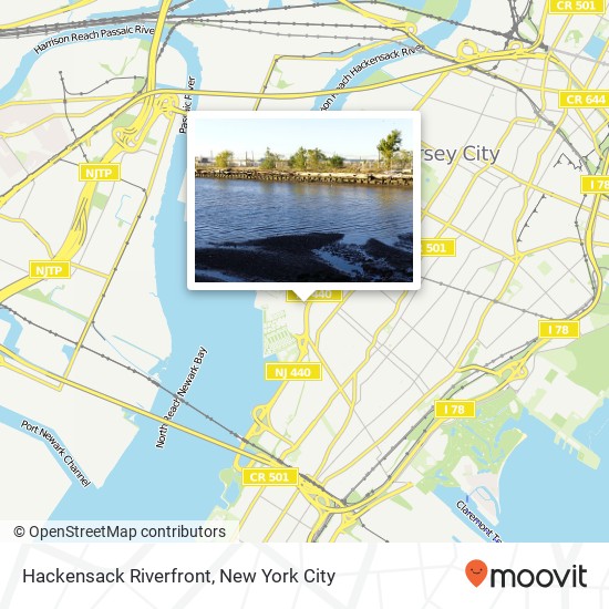 Mapa de Hackensack Riverfront