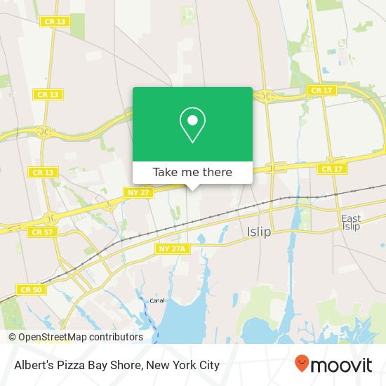 Albert's Pizza Bay Shore map