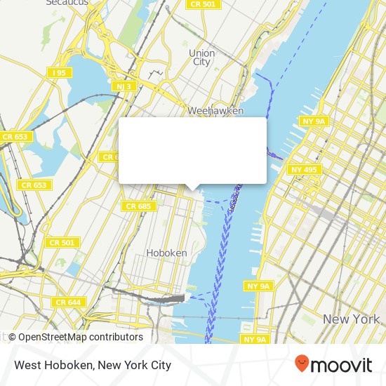 Mapa de West Hoboken