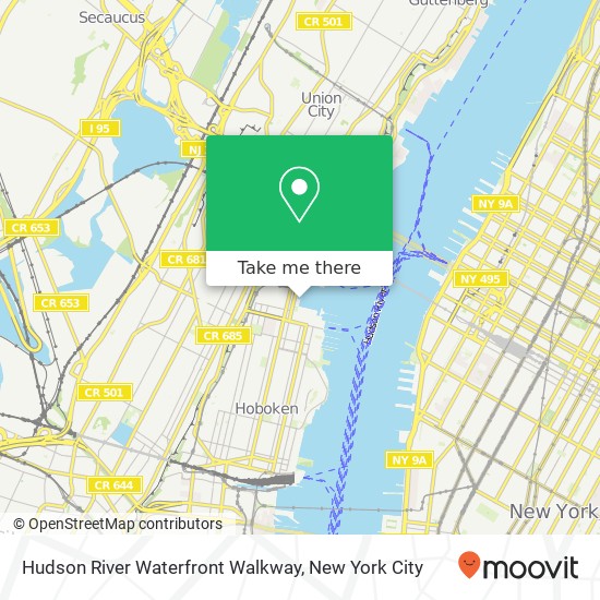 Hudson River Waterfront Walkway map