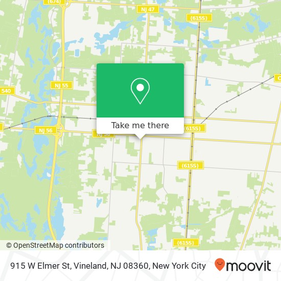 Mapa de 915 W Elmer St, Vineland, NJ 08360