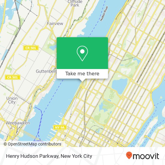 Henry Hudson Parkway map