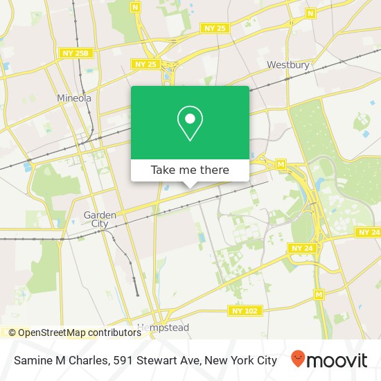 Samine M Charles, 591 Stewart Ave map