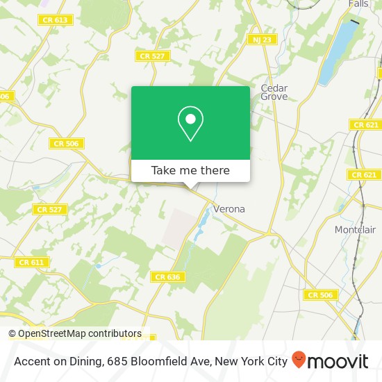Mapa de Accent on Dining, 685 Bloomfield Ave