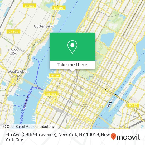 Mapa de 9th Ave (59th 9th avenue), New York, NY 10019