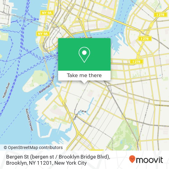 Bergen St (bergen st / Brooklyn Bridge Blvd), Brooklyn, NY 11201 map