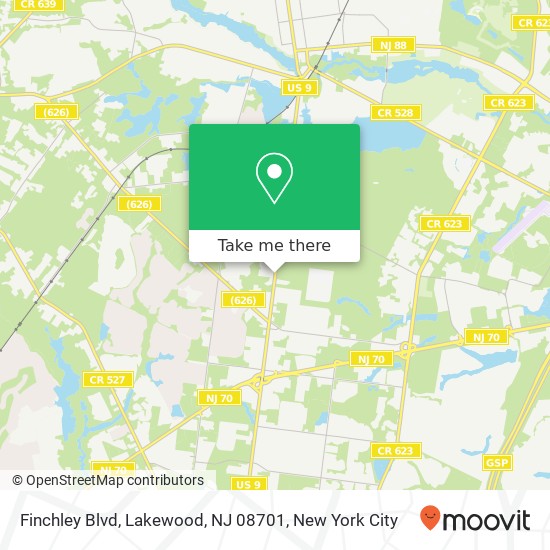 Mapa de Finchley Blvd, Lakewood, NJ 08701