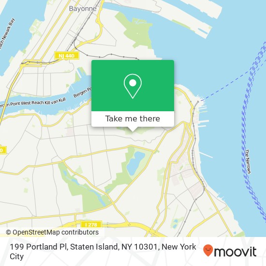 Mapa de 199 Portland Pl, Staten Island, NY 10301