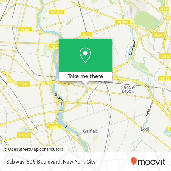 Mapa de Subway, 505 Boulevard