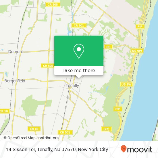 Mapa de 14 Sisson Ter, Tenafly, NJ 07670