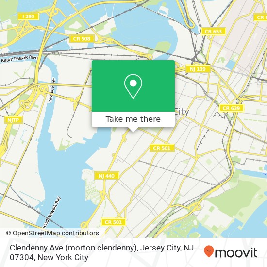 Mapa de Clendenny Ave (morton clendenny), Jersey City, NJ 07304