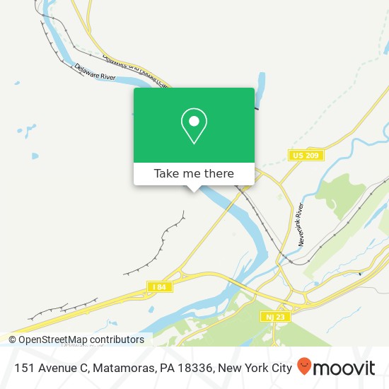 Mapa de 151 Avenue C, Matamoras, PA 18336