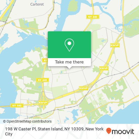 Mapa de 198 W Caster Pl, Staten Island, NY 10309