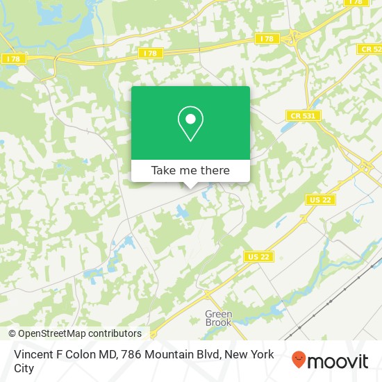 Vincent F Colon MD, 786 Mountain Blvd map