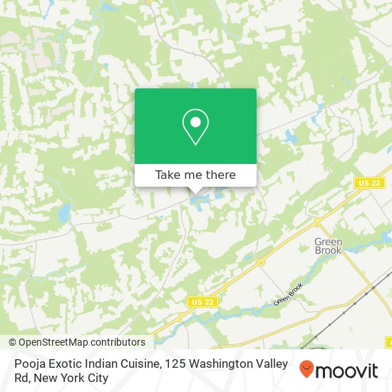 Mapa de Pooja Exotic Indian Cuisine, 125 Washington Valley Rd
